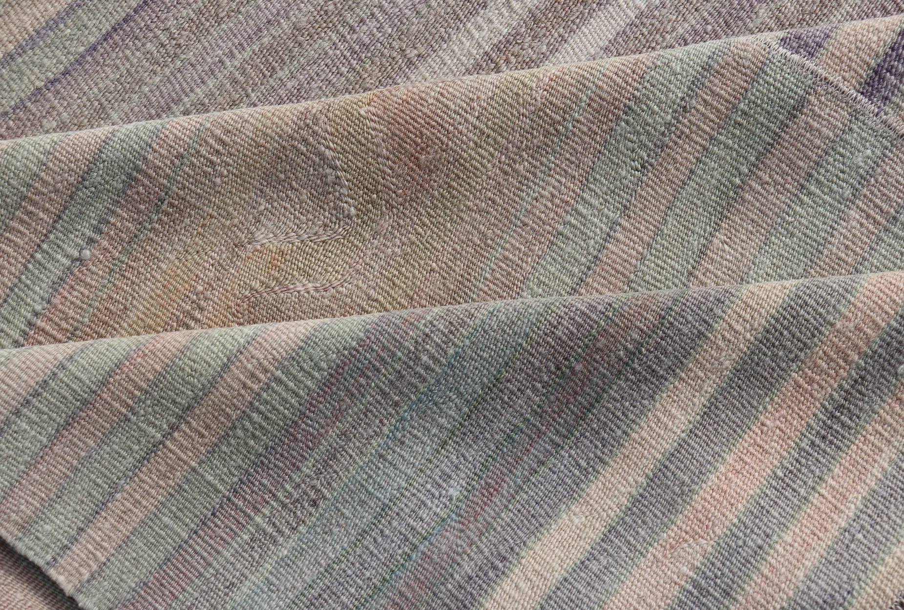 Vintage Hand Woven Turkish Paneled Kilim Vintage Rug in Earthy Tones. Measures: 10'0 x 15'0 Vintage Hand Woven Turkish Paneled Kilim Vintage Rug in Muted Colors. Keivan Woven Arts / rug EN - 13119 country of origin / type: Turkey / Kilim, cir... - Keivan Woven ArtsEN - 13119 - 21609Rug
