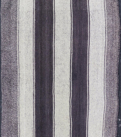 Vintage Turkish Kilim with Vertical Stripes in Brown and Cream Measures 2'7 x 6'2 This vintage flat weave Kilim has a very modern stripe design. Rendered in ebony, cream. With neutral colors and simple design, this flat weave is perfect ... - Keivan Woven ArtsEN - 13425 - 18655Rug