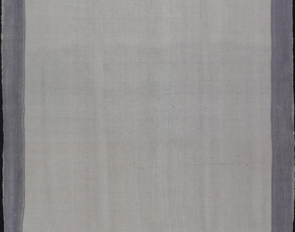 Vintage Turkish Kilim with Modern Design in Cream and Lavender Vintage Kilim Turkish flat weave, Keivan Woven Arts rug EN - 13431 , country of origin / type: Turkey / Kilim, circa Mid - 20th Century. Measures: 4'10 x 7'1 - Keivan Woven ArtsEN - 13431 - 19106Rug