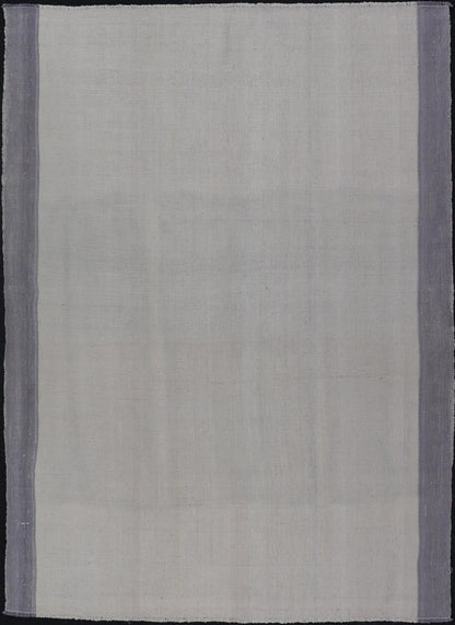 Vintage Turkish Kilim with Modern Design in Cream and Lavender Vintage Kilim Turkish flat weave, Keivan Woven Arts rug EN - 13431 , country of origin / type: Turkey / Kilim, circa Mid - 20th Century. Measures: 4'10 x 7'1 - Keivan Woven ArtsEN - 13431 - 19106Rug