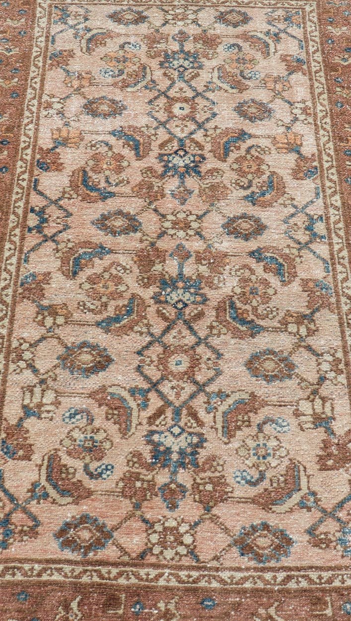 Measures: 3'0 x 5'8 Antique Persian Hamadan Rug in Wool with All - Over Sub - Geometric Design. Keivan Woven Arts; rug EN - 13665, country of origin / type: Iran / Hamadan, circa 1920. This antique Persian Hamadan rug has been hand - knotted in wool... - Keivan Woven ArtsEN - 13665 - 21739