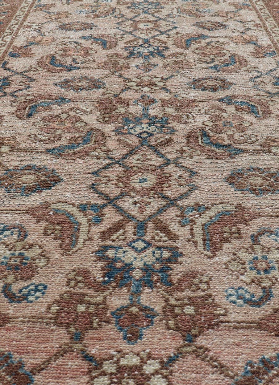 Measures: 3'0 x 5'8 Antique Persian Hamadan Rug in Wool with All - Over Sub - Geometric Design. Keivan Woven Arts; rug EN - 13665, country of origin / type: Iran / Hamadan, circa 1920. This antique Persian Hamadan rug has been hand - knotted in wool... - Keivan Woven ArtsEN - 13665 - 21739