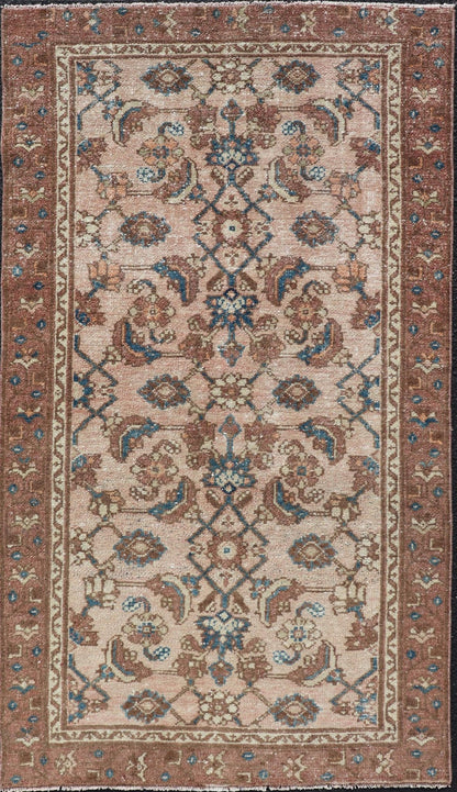 Measures: 3'0 x 5'8 Antique Persian Hamadan Rug in Wool with All - Over Sub - Geometric Design. Keivan Woven Arts; rug EN - 13665, country of origin / type: Iran / Hamadan, circa 1920. This antique Persian Hamadan rug has been hand - knotted in wool... - Keivan Woven ArtsEN - 13665 - 21739