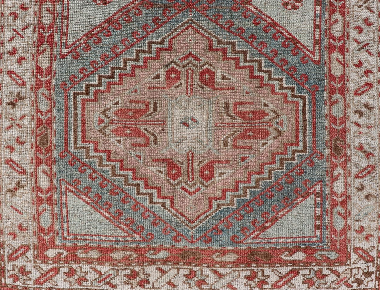Antique Hand - Knotted Persian Kurdish Rug in Wool with Medallion Design This antique Persian Kurdish rug has been hand - knotted in wool and features a sub - geometric medallion design rendered in multicolor. A complementary, multi - tiered border enc... - Keivan Woven ArtsEN - 13903 - 19652