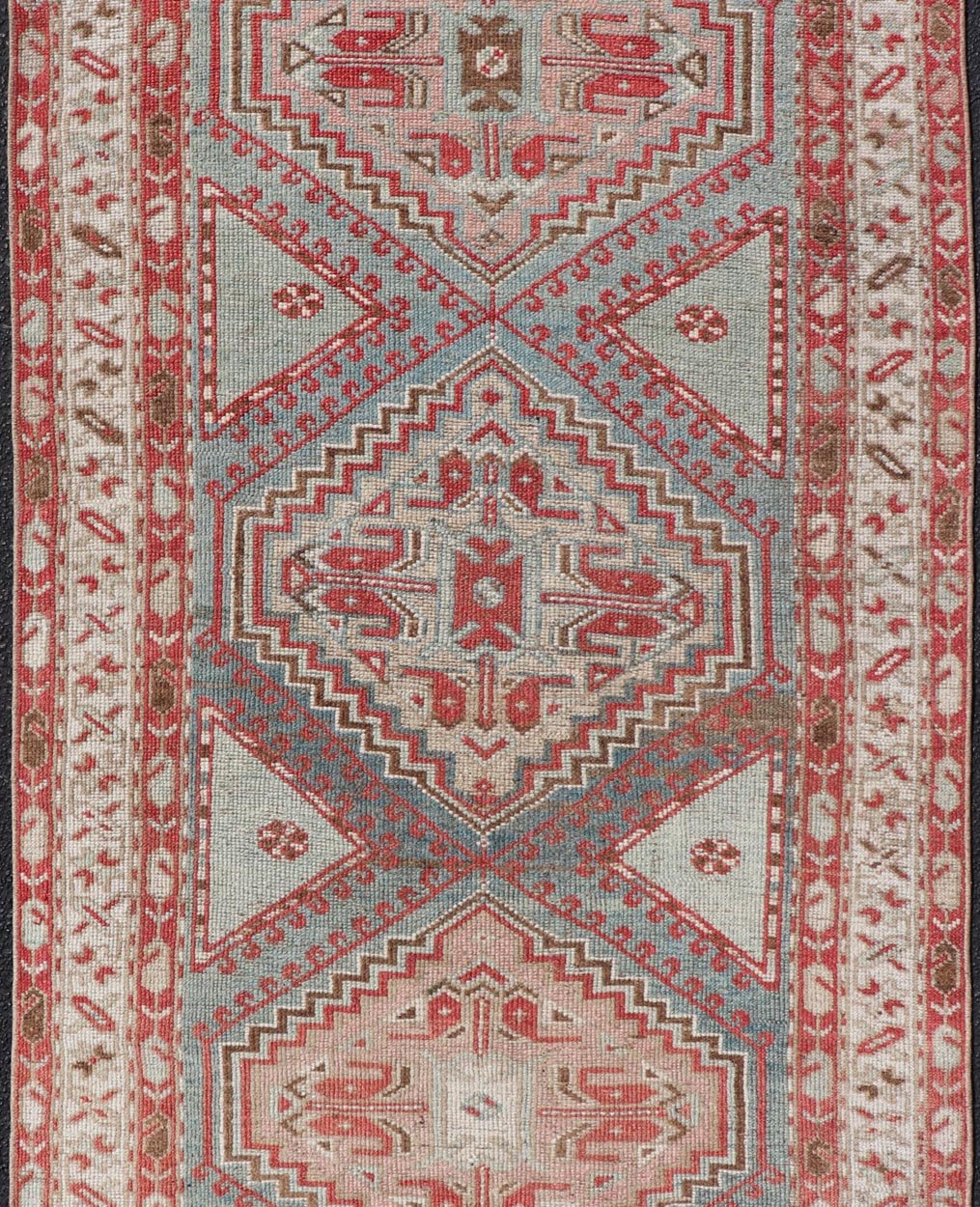 Antique Hand - Knotted Persian Kurdish Rug in Wool with Medallion Design This antique Persian Kurdish rug has been hand - knotted in wool and features a sub - geometric medallion design rendered in multicolor. A complementary, multi - tiered border enc... - Keivan Woven ArtsEN - 13903 - 19652