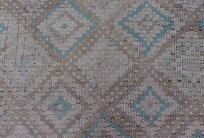 Vintage Hand Woven Turkish Embroidered Flat - Weave Rug with Geometric Design Vintage Turkish Embroidered Flat - Weave Rug with Neutral - Toned Geometric Design. Keivan Woven Arts - Geometric design vintage Kilim rug from Turkey rug EN - 13939, count... - Keivan Woven ArtsEN - 13939 - 15731