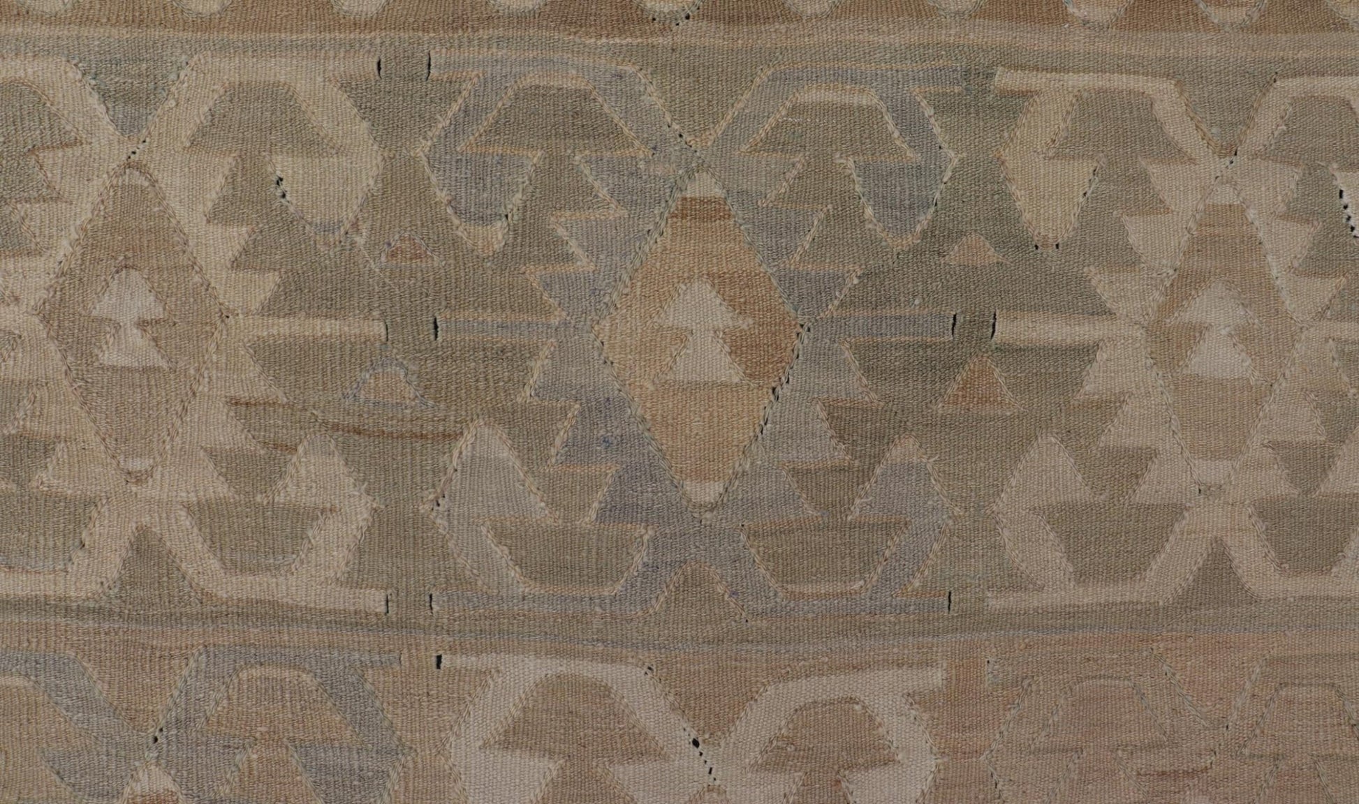 Vintage Turkish Embroidered Flat - Weave Gallery Box Shape Geometric Design. Country of Origin: Turkey; Type: Kilim; Design: Diamond; Keivan Woven Arts: rug EN - 14008; Vintage Turkish Embroidered. Measures: 5'5 x 11'6 This hand - woven Kilim feature... - Keivan Woven ArtsEN - 14008 - 23935Rug