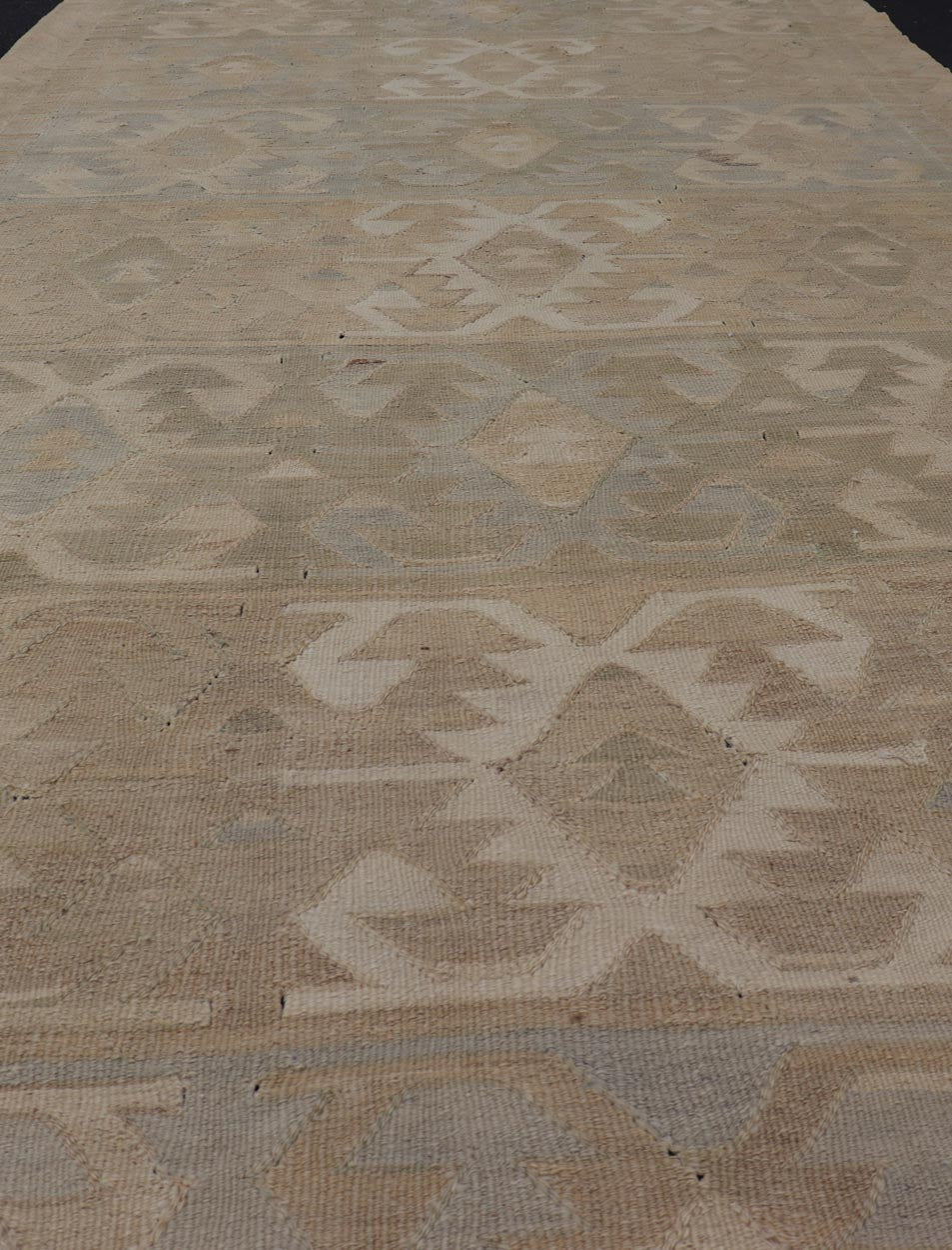 Vintage Turkish Embroidered Flat - Weave Gallery Box Shape Geometric Design. Country of Origin: Turkey; Type: Kilim; Design: Diamond; Keivan Woven Arts: rug EN - 14008; Vintage Turkish Embroidered. Measures: 5'5 x 11'6 This hand - woven Kilim feature... - Keivan Woven ArtsEN - 14008 - 23935Rug