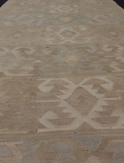 Vintage Turkish Embroidered Flat - Weave Gallery Box Shape Geometric Design. Country of Origin: Turkey; Type: Kilim; Design: Diamond; Keivan Woven Arts: rug EN - 14008; Vintage Turkish Embroidered. Measures: 5'5 x 11'6 This hand - woven Kilim feature... - Keivan Woven ArtsEN - 14008 - 23935Rug