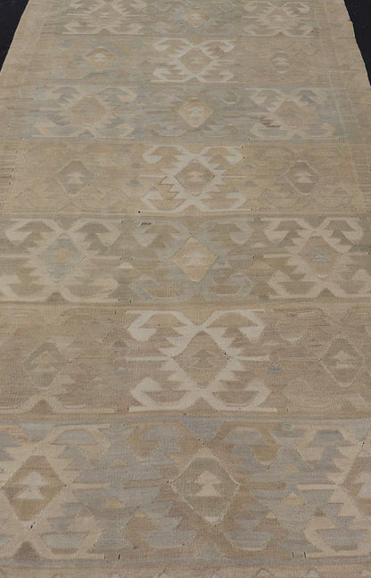Vintage Turkish Embroidered Flat - Weave Gallery Box Shape Geometric Design. Country of Origin: Turkey; Type: Kilim; Design: Diamond; Keivan Woven Arts: rug EN - 14008; Vintage Turkish Embroidered. Measures: 5'5 x 11'6 This hand - woven Kilim feature... - Keivan Woven ArtsEN - 14008 - 23935Rug