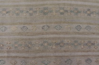 Turkish Vintage Gallery Flat - Weave Kilim With Stripes and Embroideries. Country of Origin: Turkey; Type: Kilim; Design: Panel, Stripes, Embroider; Keivan Woven Arts: EN - 14013, mid 20th century. Measures: 6'3 x 11'6 This charming vintage fla... - Keivan Woven ArtsEN - 14013 - 23726Rug
