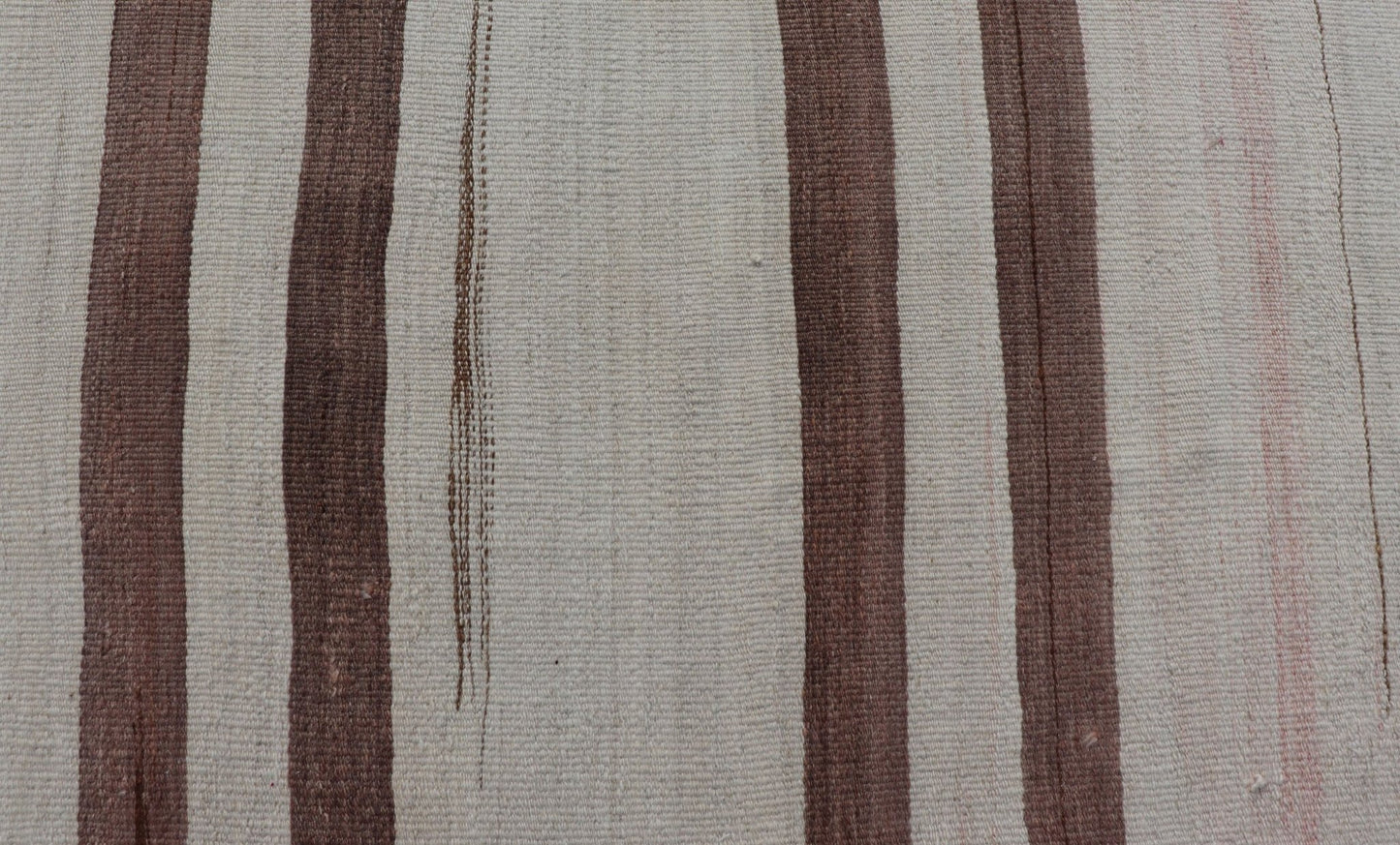 Measures: 9'4 x 11'4 Vintage Turkish Flat - Weave Muted Colored Kilim in Taupe, Brown and Cream. Keivan Woven Arts / rug EN - 14035, country of origin / type: Turkey / Kilim, circa 1950 This vintage flat - woven Kilim features a minimalist design ... - Keivan Woven ArtsEN - 14035 - 22716Rug