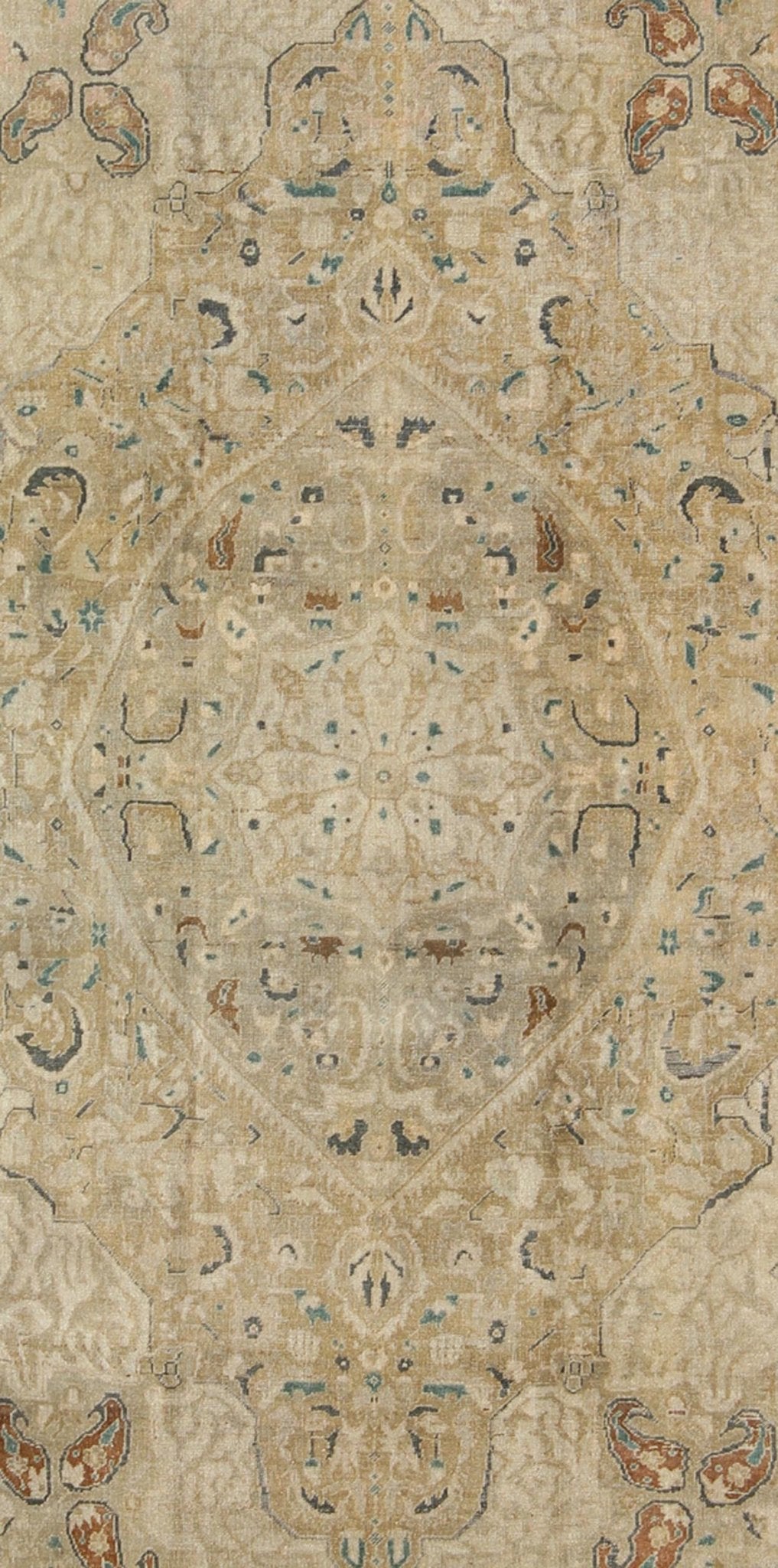 Very Fine Turkish Sivas Rug with Classic Design in Neutrals, Camel and Green Measures: 5'8 x 9'6. This magnificent and astounding fine weave Sivas showcases 17th Century Ottoman Empire artistry, boasting marvelous details and a grand central med... - Keivan Woven ArtsEN - 140403 - 5644Rug