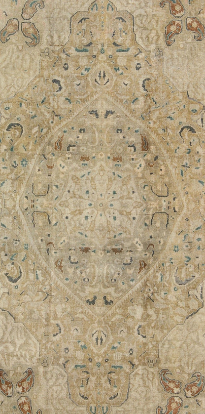 Very Fine Turkish Sivas Rug with Classic Design in Neutrals, Camel and Green Measures: 5'8 x 9'6. This magnificent and astounding fine weave Sivas showcases 17th Century Ottoman Empire artistry, boasting marvelous details and a grand central med... - Keivan Woven ArtsEN - 140403 - 5644Rug