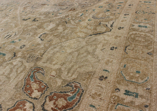 Very Fine Turkish Sivas Rug with Classic Design in Neutrals, Camel and Green Measures: 5'8 x 9'6. This magnificent and astounding fine weave Sivas showcases 17th Century Ottoman Empire artistry, boasting marvelous details and a grand central med... - Keivan Woven ArtsEN - 140403 - 5644Rug