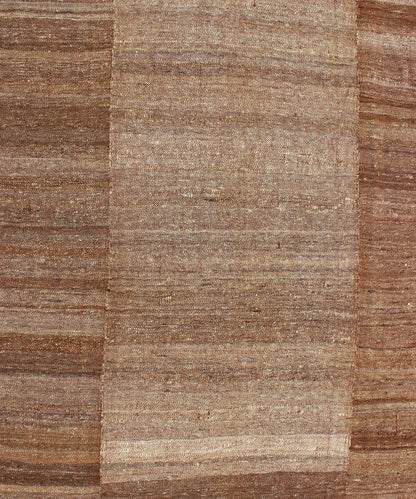 Large Hand Woven Flat Weave Kilim in Six Panels of Dark Brown, Light Brown, Taupe & Khaki. Large Hand Woven Vintage Kilim in Six Panels. Keivan Woven Arts / Rug / EN - 140470. Large vintage Flat weave. Measures: 11'7 x 16'8 Six panel... - Keivan Woven ArtsEN - 140470 - 5670Rug