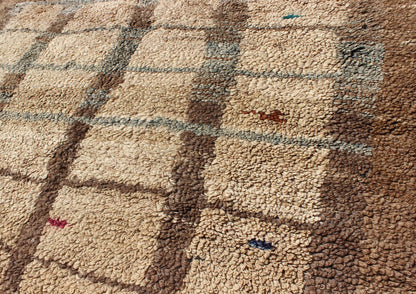 Turkish Vintage Tulu Rug With Modern Simple Square Design in Tan And Brown. Keivan Woven Arts / rug EN - 140524, country of origin / type: Turkey / Tulu, circa mid - 20th century. Measures: 5'1 x 5'2 This vintage Tulu rug from Turkey (circa m... - Keivan Woven ArtsEN - 140524 - 5680Rug