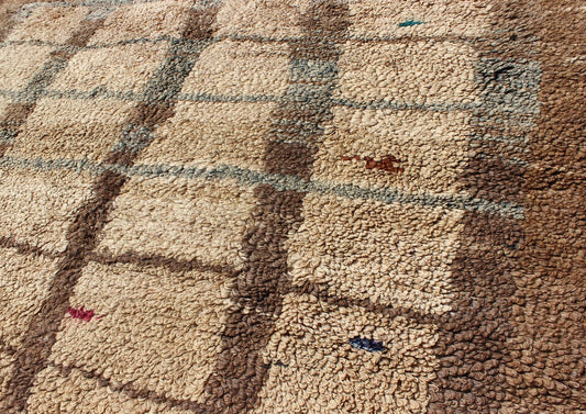 Turkish Vintage Tulu Rug With Modern Simple Square Design in Tan And Brown. Keivan Woven Arts / rug EN - 140524, country of origin / type: Turkey / Tulu, circa mid - 20th century. Measures: 5'1 x 5'2 This vintage Tulu rug from Turkey (circa m... - Keivan Woven ArtsEN - 140524 - 5680Rug