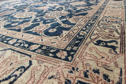 Turkish Carpet with Deep Navy Background and Lovely Botanical Motifs Deep Navy Blue Vintage Turkish Rug rug/en - 140898, origin/turkey kwarugs This Turkish rug contains subtle tones of light pink, lavender, and cream, which are highlight... - Keivan Woven ArtsEN - 140898 - 6652Rug