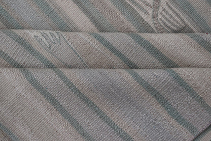 Hand Woven large vintage Turkish paneled in cream, blue, light brown and taupe. Keivan Woven Arts / rug EN - 14094 country of origin / type: Turkey / Kilim, circa mid - 20th century Measures: 9'2 x 11'6 - Keivan Woven ArtsEN - 14094 - 23175Rug