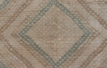 Vintage Hand - Woven Turkish Gallery Kilim Rug in Wool with Diamond Design This flat - weave tribal Turkish kilim has been hand - woven in wool. The rug features an all - over sub - geometric diamond design, and is rendered in blue and earthy tones; maki... - Keivan Woven ArtsEN - 141120 - 19838