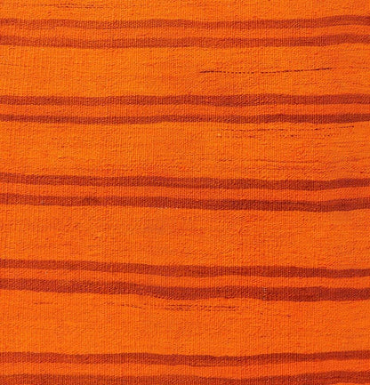Vintage Turkish Kilim Runner with Vibrant Orange Stripes and Rustic Charm - Keivan Woven ArtsEN - 14122Rug