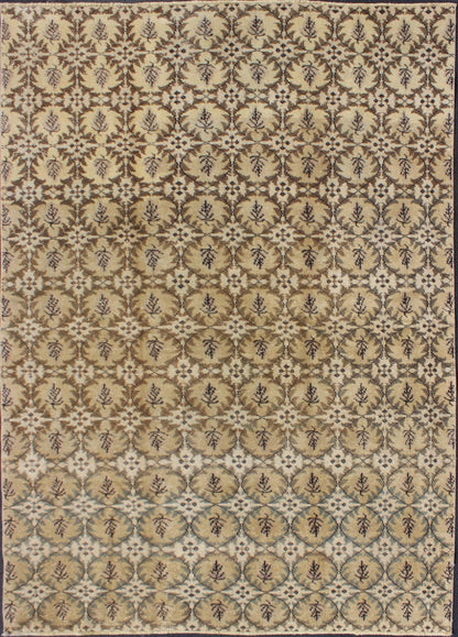 Mid - Century Modern vintage Rug with repeating All Over Design. Measures: 5'8 x 8'6. Mid - Century Modern Rug with Contemporary Design. Keivan Woven Arts, En - 141405, 1950's Vintage Turkish Rug in modern design. All Over Design Mid - C... - Keivan Woven ArtsEN - 141405 - 6674Rug
