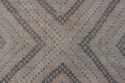 Measures: 6'3 x 10'4 Vintage Hand Woven Turkish Embroidered Rug with Geometric Diamond Design. Keivan Woven Arts / rug EN - 14143, country of origin / type: Turkey / Kilim, circa 1950. Featuring a beautiful geometric design rendered in various... - Keivan Woven ArtsEN - 14143 - 21805Rug
