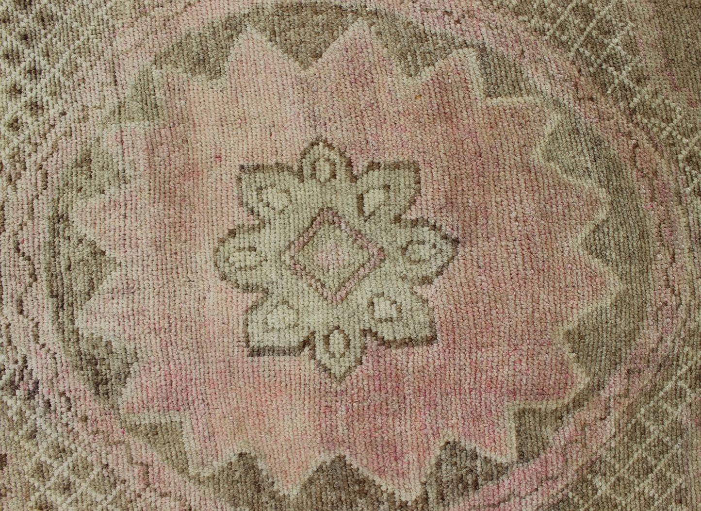 Large Turkish Rug with Modern Design in Light Olive Green, Taupe & Faint Pink. Large Turkish vintage Kars Rug. Large Turkish vintage Kars rug in modern design. Keivan Woven Arts rug / EN - 141713. Large Turkish vintage rug. Measures: 12' x 16' ... - Keivan Woven ArtsEN - 141713 - 7209Rug