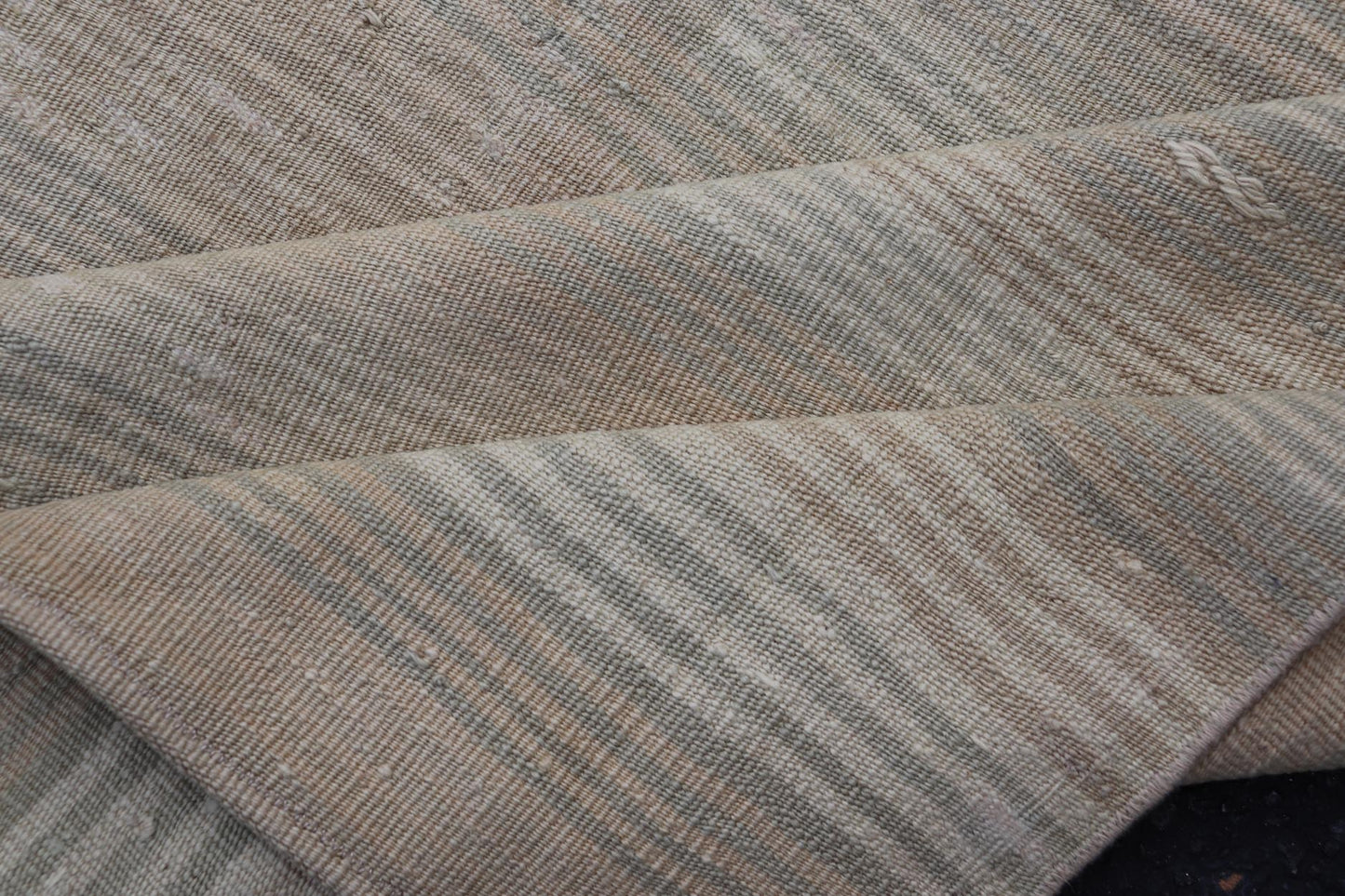 Vintage Turkish Kilim Rug with Soft Pastel Stripes - Keivan Woven ArtsEN - 14183Rug