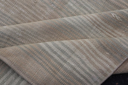 Vintage Turkish Kilim Rug with Soft Pastel Stripes - Keivan Woven ArtsEN - 14183Rug