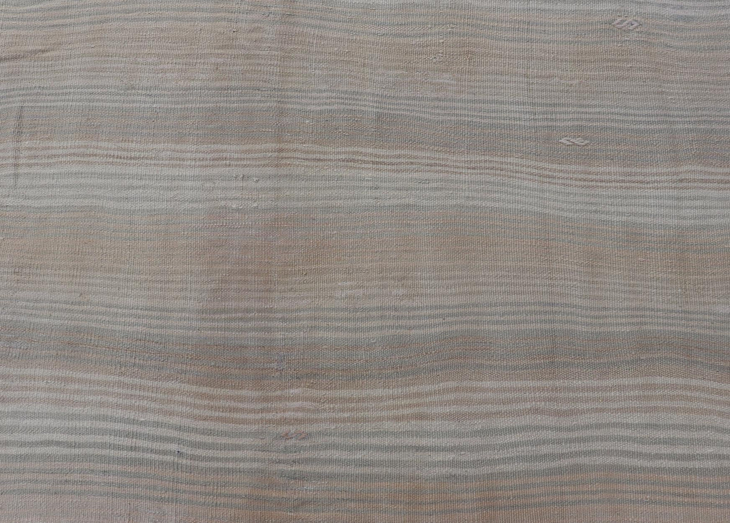 Vintage Turkish Kilim Rug with Soft Pastel Stripes - Keivan Woven ArtsEN - 14183Rug