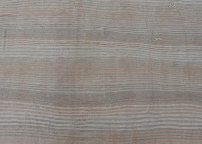 Vintage Turkish Kilim Rug with Soft Pastel Stripes - Keivan Woven ArtsEN - 14183Rug