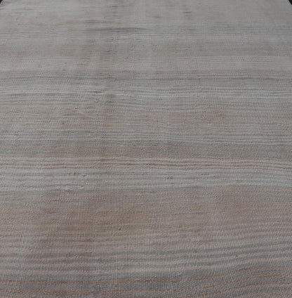 Vintage Turkish Kilim Rug with Soft Pastel Stripes - Keivan Woven ArtsEN - 14183Rug