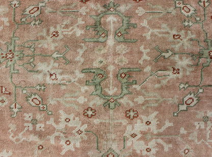Classic All Over Design Antique Oushak Rug in Light Coral and Light Gray Green, Keivan Woven Arts / rug /EN - 142045, country of origin / type: Turkey / Oushak, circa Early - 20th century , Classic Oushak Decorative Rug. Measures: 8'0 x 10'9. ... - Keivan Woven ArtsEN - 142045 - 8032Rug