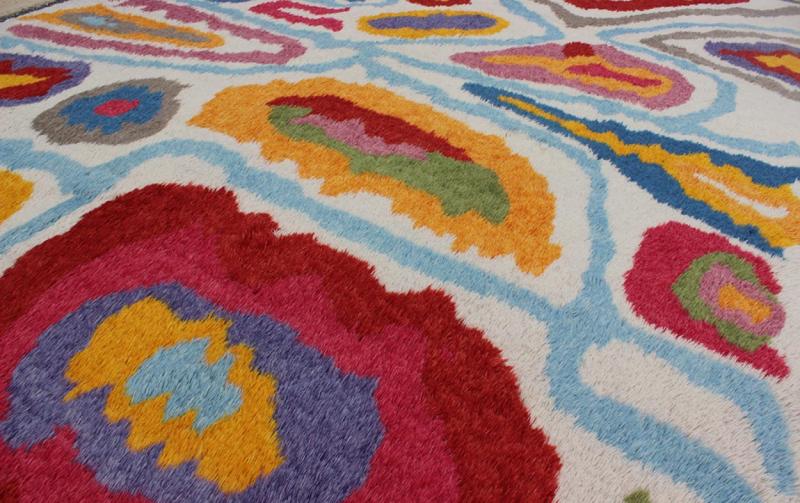 Keivan Woven Arts, Turkish Tulu Rug with Bright Color Palette and Modern Abstract Design. Turkish Tulu rug with vivid color palette and all - over modern design, rug EN - 142123, country of origin / type: Turkey / Tulu This traditional Tulu... - Keivan Woven ArtsEN - 142123 - 7827Rug