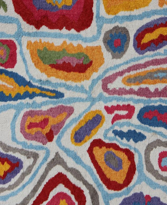 Keivan Woven Arts, Turkish Tulu Rug with Bright Color Palette and Modern Abstract Design. Turkish Tulu rug with vivid color palette and all - over modern design, rug EN - 142123, country of origin / type: Turkey / Tulu This traditional Tulu... - Keivan Woven ArtsEN - 142123 - 7827Rug