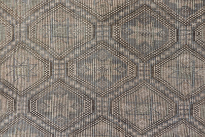 Measures: 6'0 x 9'10 Vintage Turkish Embroidered Flat - Weave Rug with Geometric Diamond Design. Keivan Woven Arts - Geometric design vintage Kilim rug from Turkey rug EN - 14480, country of origin / type: Turkey / Kilim, circa 1950. Featuring a ... - Keivan Woven ArtsEN - 14480 - 22770Rug
