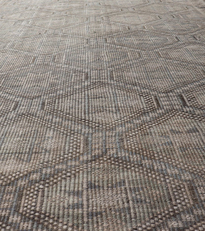Measures: 6'0 x 9'10 Vintage Turkish Embroidered Flat - Weave Rug with Geometric Diamond Design. Keivan Woven Arts - Geometric design vintage Kilim rug from Turkey rug EN - 14480, country of origin / type: Turkey / Kilim, circa 1950. Featuring a ... - Keivan Woven ArtsEN - 14480 - 22770Rug