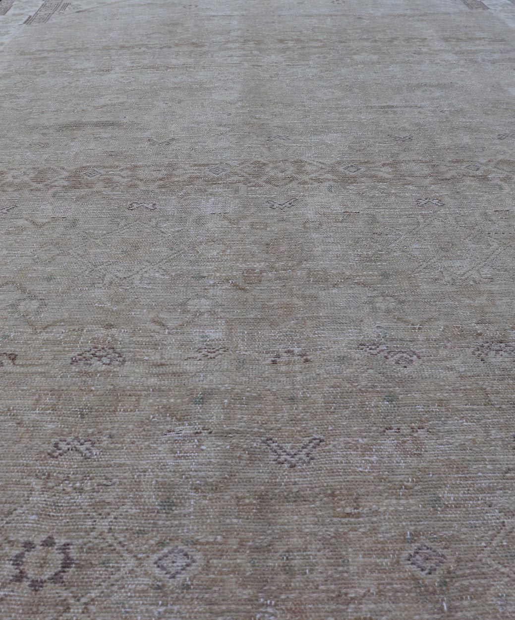 Measures: 5'4 x 10'1 Persian Hamedan Vintage Gallery Rug with Sub - Geometric Design Earth Tones. Keivan Woven Arts / rug EN - 14503, country of origin / type: Iran / Hamedan, circa 1940 This beautiful Hamedan gallery runner from Persia features... - Keivan Woven ArtsEN - 14503 - 18673Rug