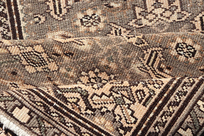 Measures: 2'11 x 9'4 Vintage Persian Hamadan Runner in Warm Tones of Grey, Brown and Taupe. Country of Origin: Iran; Type: Hamedan; Design: Floral, Persian Floral, All - Over; Keivan Woven Arts: rug EN - 14506. This vintage Persian runner featur... - Keivan Woven ArtsEN - 14506 - 18686Rug