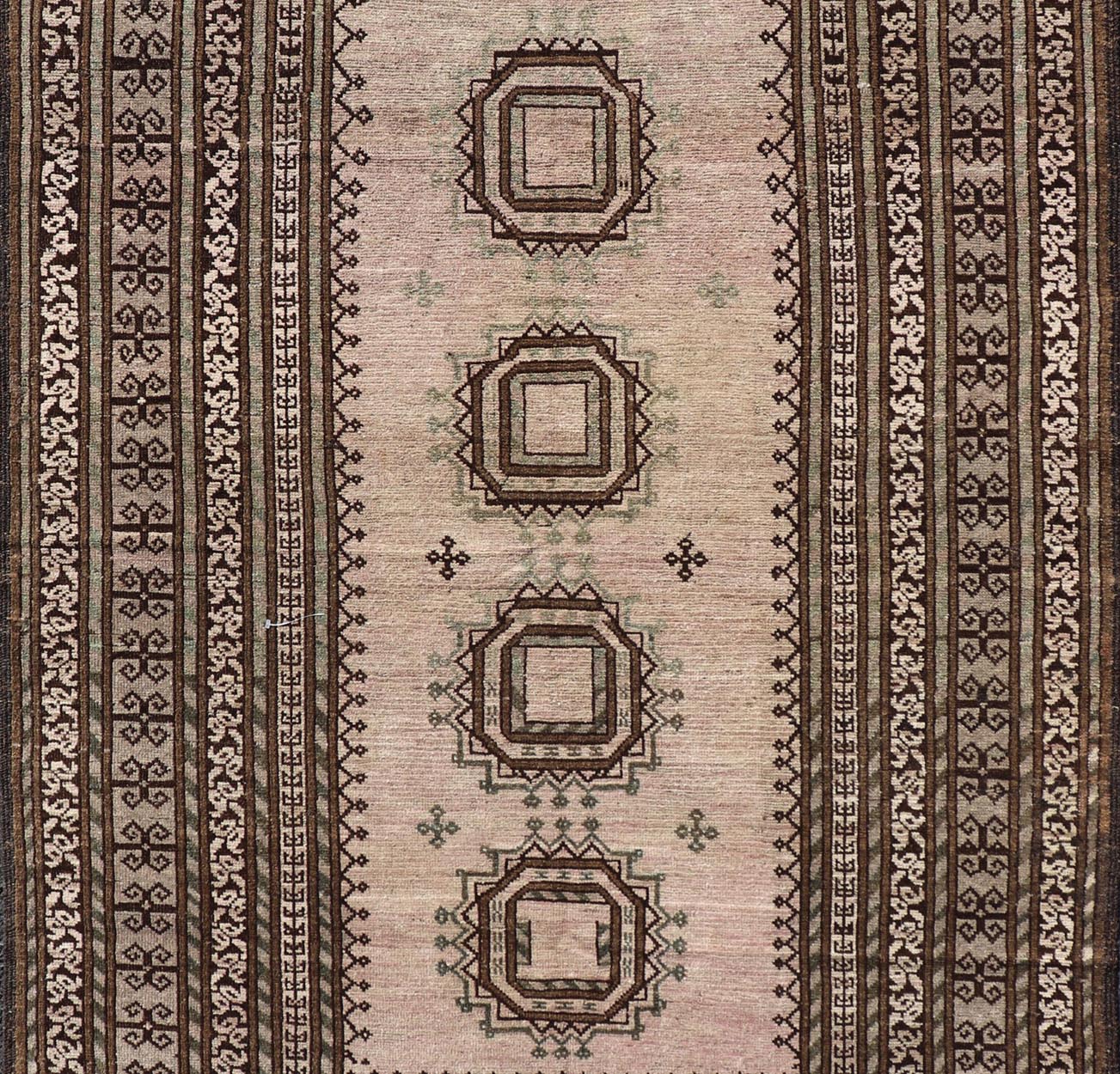 Measures: 4'2 x 6'9 Antique Baluch Tribal Rug with All - Over Geometric Diamond Medallion Design. Keivan Woven Arts, rug EN - 14681; country of origin / type: Iran / Baluch, circa 1930s. This Antique Baluch rug has been hand - knotted and features... - Keivan Woven ArtsEN - 14681 - 21829