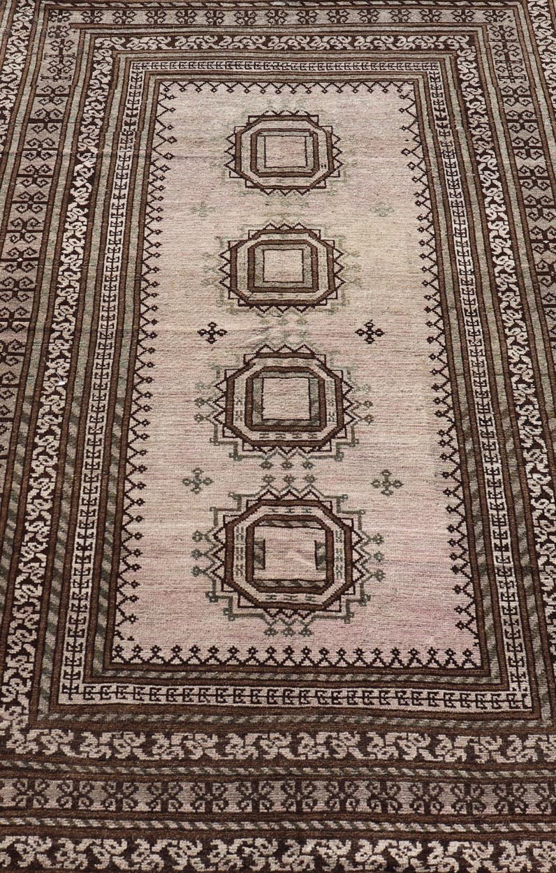 Measures: 4'2 x 6'9 Antique Baluch Tribal Rug with All - Over Geometric Diamond Medallion Design. Keivan Woven Arts, rug EN - 14681; country of origin / type: Iran / Baluch, circa 1930s. This Antique Baluch rug has been hand - knotted and features... - Keivan Woven ArtsEN - 14681 - 21829