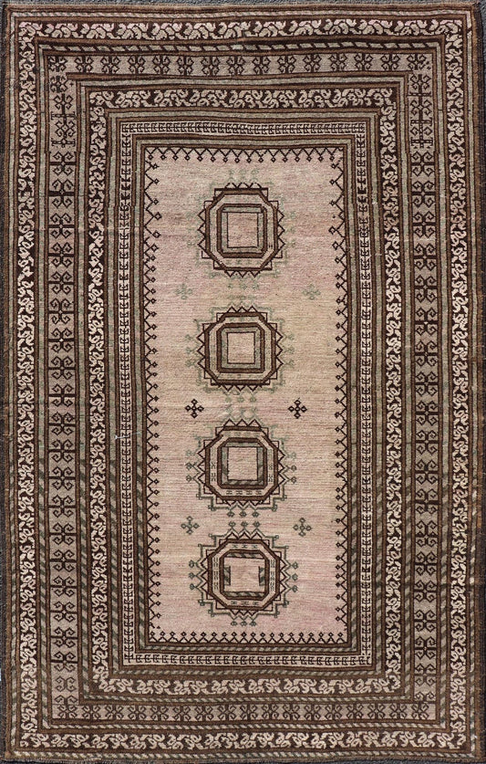 Measures: 4'2 x 6'9 Antique Baluch Tribal Rug with All - Over Geometric Diamond Medallion Design. Keivan Woven Arts, rug EN - 14681; country of origin / type: Iran / Baluch, circa 1930s. This Antique Baluch rug has been hand - knotted and features... - Keivan Woven ArtsEN - 14681 - 21829