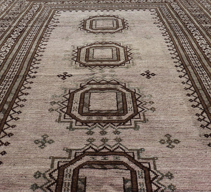 Measures: 4'2 x 6'9 Antique Baluch Tribal Rug with All - Over Geometric Diamond Medallion Design. Keivan Woven Arts, rug EN - 14681; country of origin / type: Iran / Baluch, circa 1930s. This Antique Baluch rug has been hand - knotted and features... - Keivan Woven ArtsEN - 14681 - 21829
