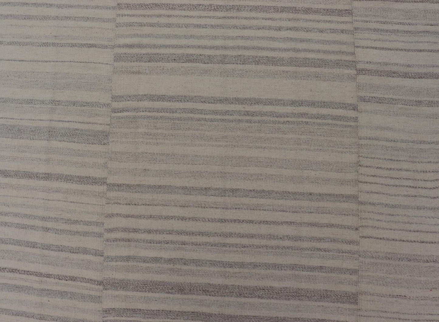 Measures: 8'3 x 11'4 Vintage Hand Woven Turkish Paneled Kilim In Off White and Light Gray. Keivan Woven Arts / rug EN - 14687 country of origin / type: Turkey / Kilim, circa mid - 20th century - Keivan Woven ArtsEN - 14687 - 21835Rug