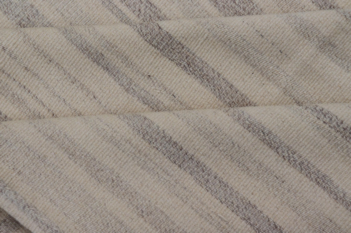 Measures: 8'3 x 11'4 Vintage Hand Woven Turkish Paneled Kilim In Off White and Light Gray. Keivan Woven Arts / rug EN - 14687 country of origin / type: Turkey / Kilim, circa mid - 20th century - Keivan Woven ArtsEN - 14687 - 21835Rug