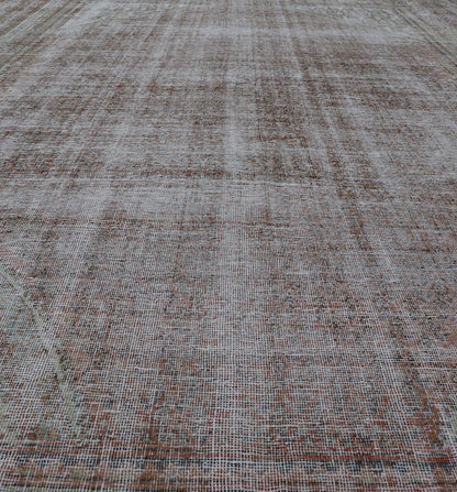 Measures: 8'6 x 13'0 Antique Distressed Persian Mahal Rug With Large Medallion In Muted Colors. Keivan Woven Arts: rug EN - 14762; Persian Mahal antique Rug with Floral Design in orange, green and light brown; Authentic Persian Rug, Antique Mahal Rug... - Keivan Woven ArtsEN - 14762 - 21847