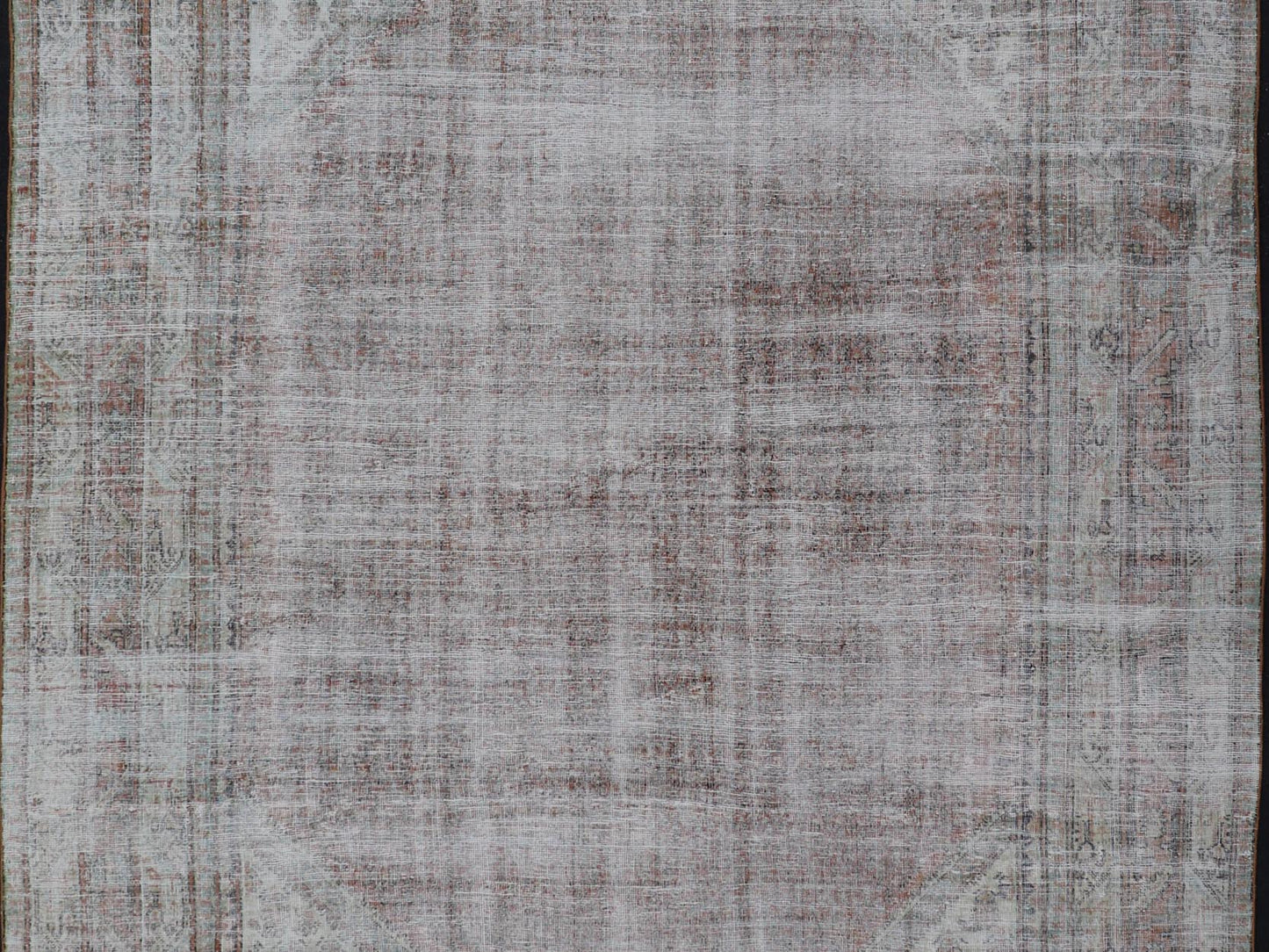 Measures: 8'6 x 13'0 Antique Distressed Persian Mahal Rug With Large Medallion In Muted Colors. Keivan Woven Arts: rug EN - 14762; Persian Mahal antique Rug with Floral Design in orange, green and light brown; Authentic Persian Rug, Antique Mahal Rug... - Keivan Woven ArtsEN - 14762 - 21847Rug