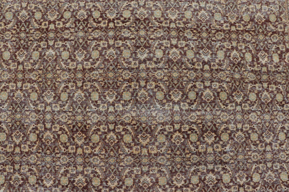 Measures: 6'4 x 9'10 Persian Tabriz Antique Rug in Herati Design In Dark Arginine, Blue, and Tan. Keivan Woven Arts / rug EN - 14794, country of origin / type: Iran / Tabriz, circa 1920. This beautiful early 20th century Persian Tabriz rug has... - Keivan Woven ArtsEN - 14794 - 21853Rug
